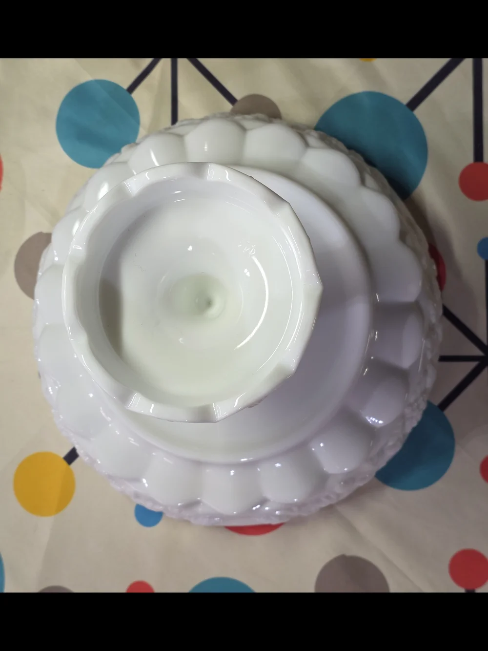 Vintage Westmoreland Paneled Grape Milk Glass Footed Shallow Bowl